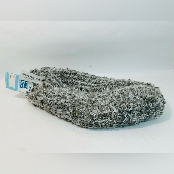NEW Muk Luks Grey Marled Knit Fuzzy Socks Infused w/Shea Butter size 8.5-11 NWT - Picture 2 of 14